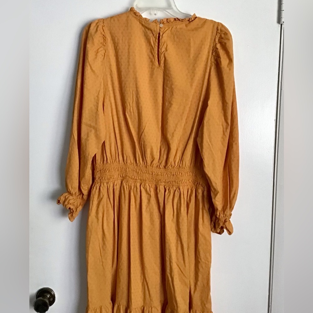 Universal Thread Goods Co Mustard Long Sleeve High Neck Midi Dress XL